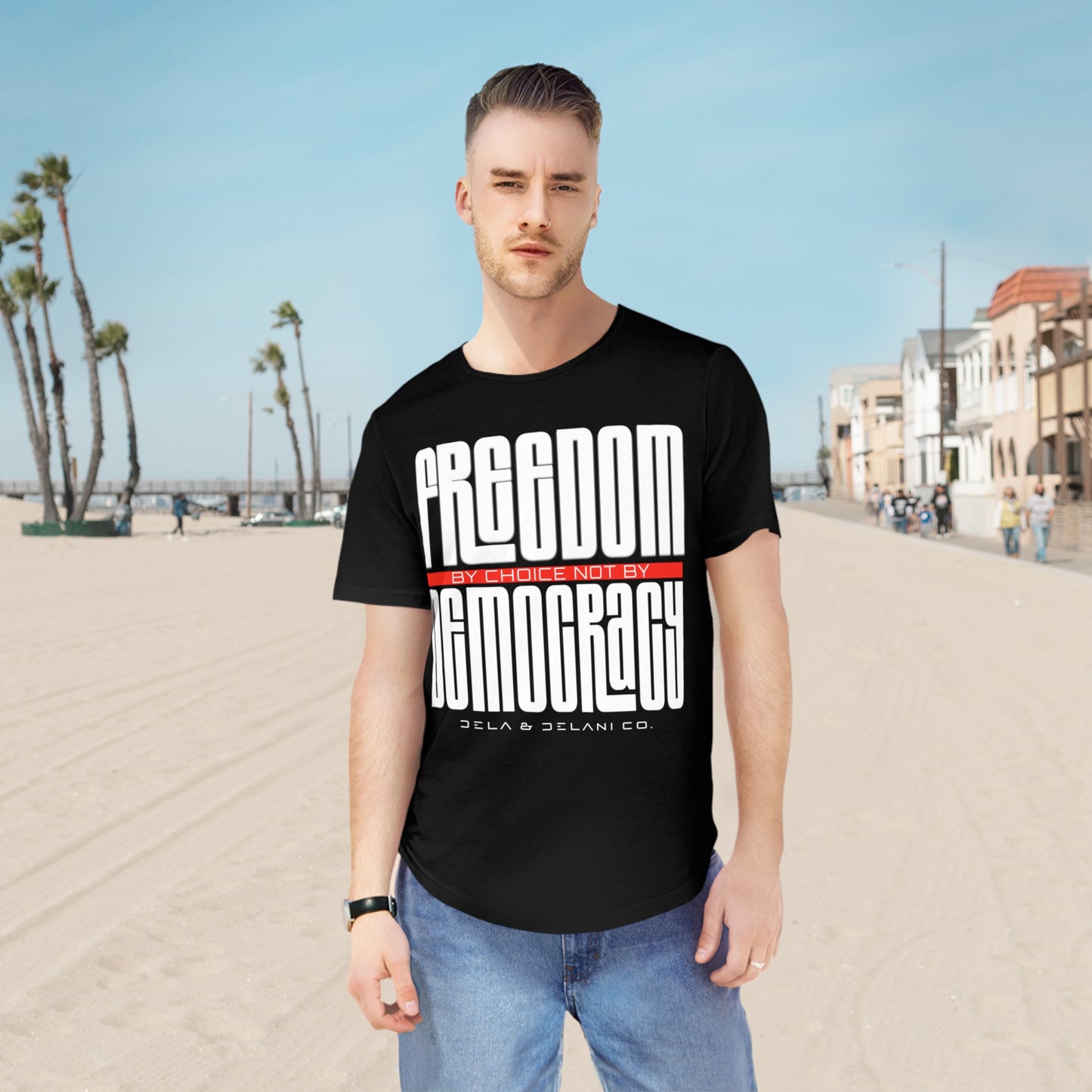 DELA & DELANI CO. Men's Jersey Curved Hem Tee